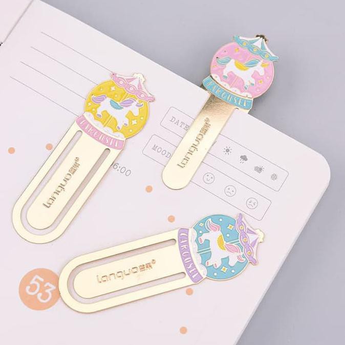 

BEST SELLER PONY CAROUSEL METAL BOOKMARK | KLIP KERTAS PEMBATAS BUKU TERJAMIN