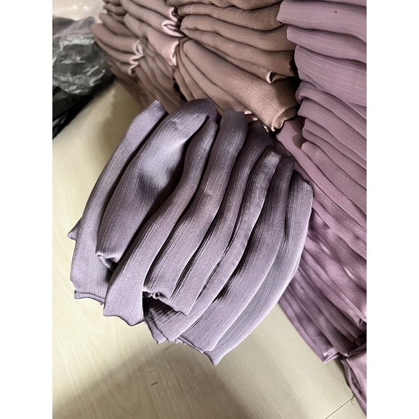 Pashmina Malay Silk Texture Premium Shawl Rayya Silk-Misty Grey