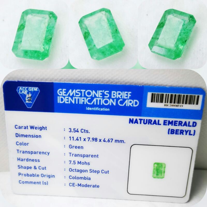 MUMER NATURAL ZAMRUD COLOMBIA EMERALD BERYL OCTAGON