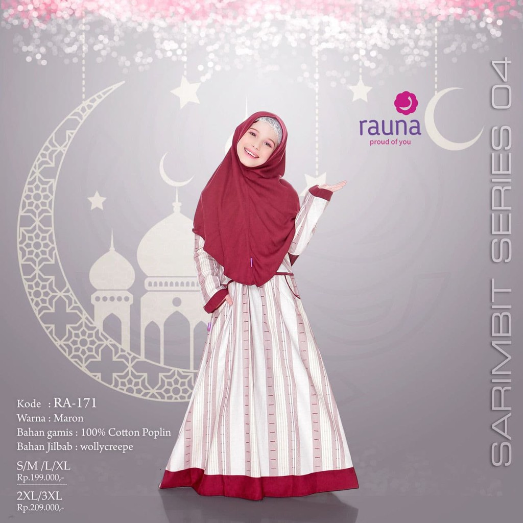 Busana Sarimbit Keluarga / RK - 171 Marun / Fashion Muslim
