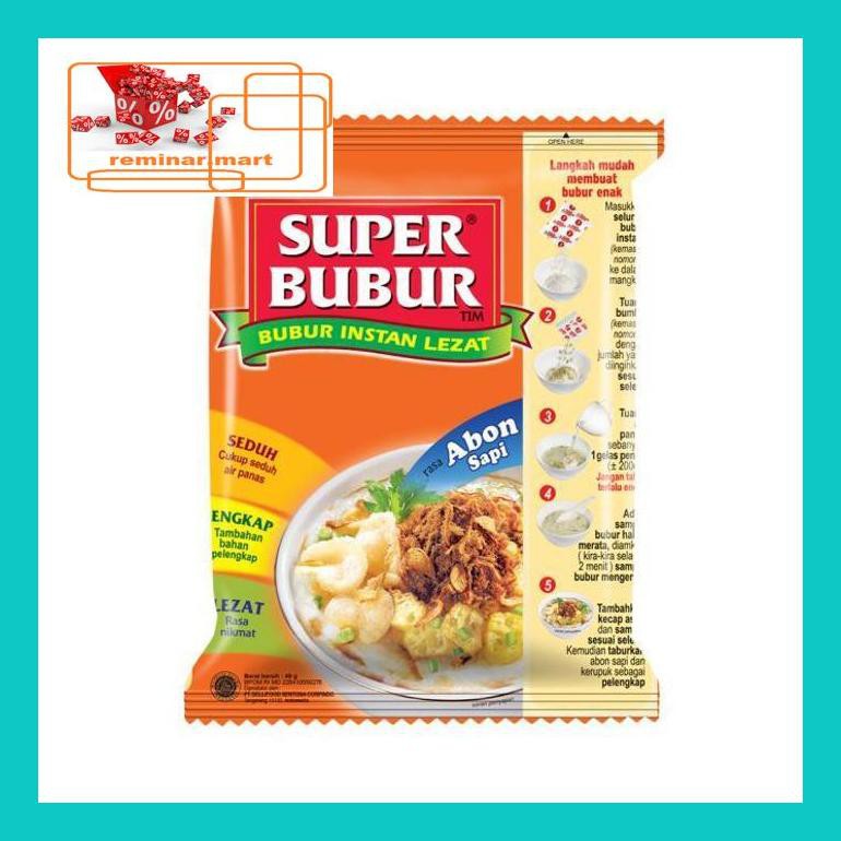 

S0Bers Super Bubur Abon Sapi Single 45 Gr Ric0S50B