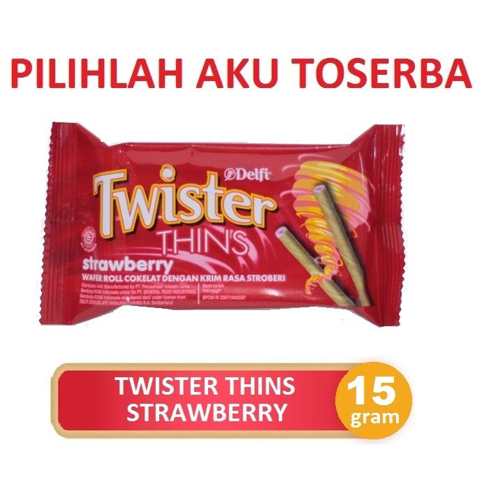 Twister Thins STRAWBERRY 15 gr - ( HARGA 1 KARTON ISI 120 PCS )