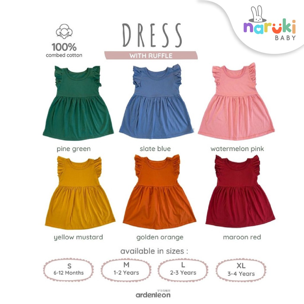 Ardenleon Baju Dress Ruffle Baby Kids Arden Leon Anak Bayi