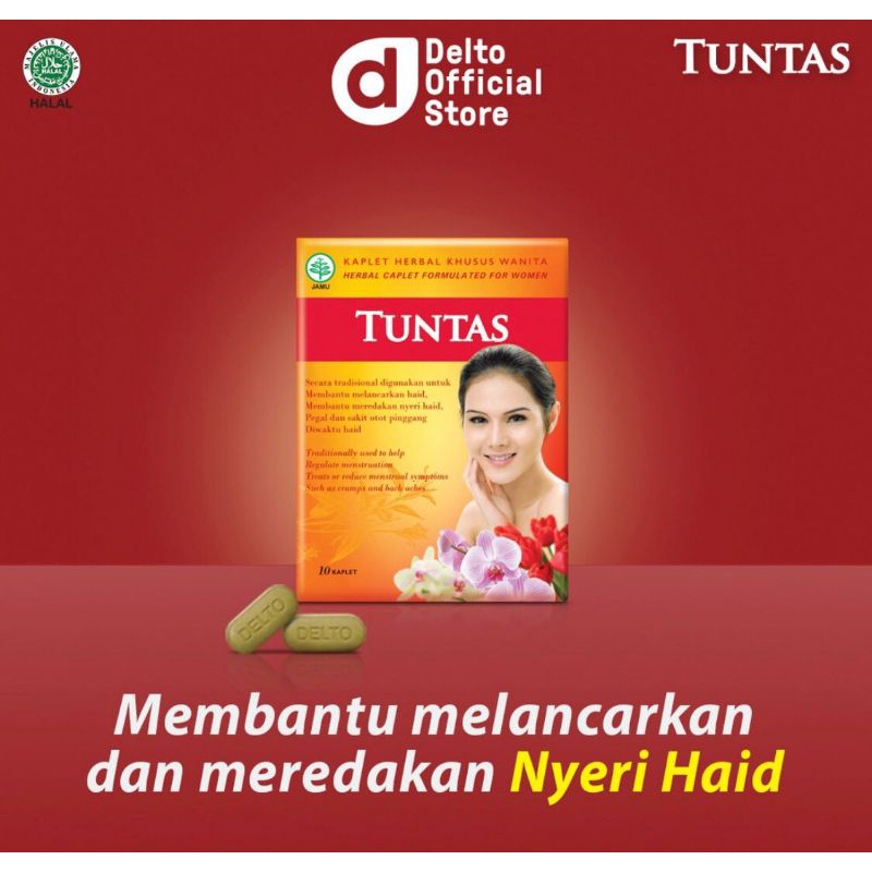Kaplet Tuntas Box (1 strip isi 10 butir) - Kaplet Herbal Pereda Nyeri Haid