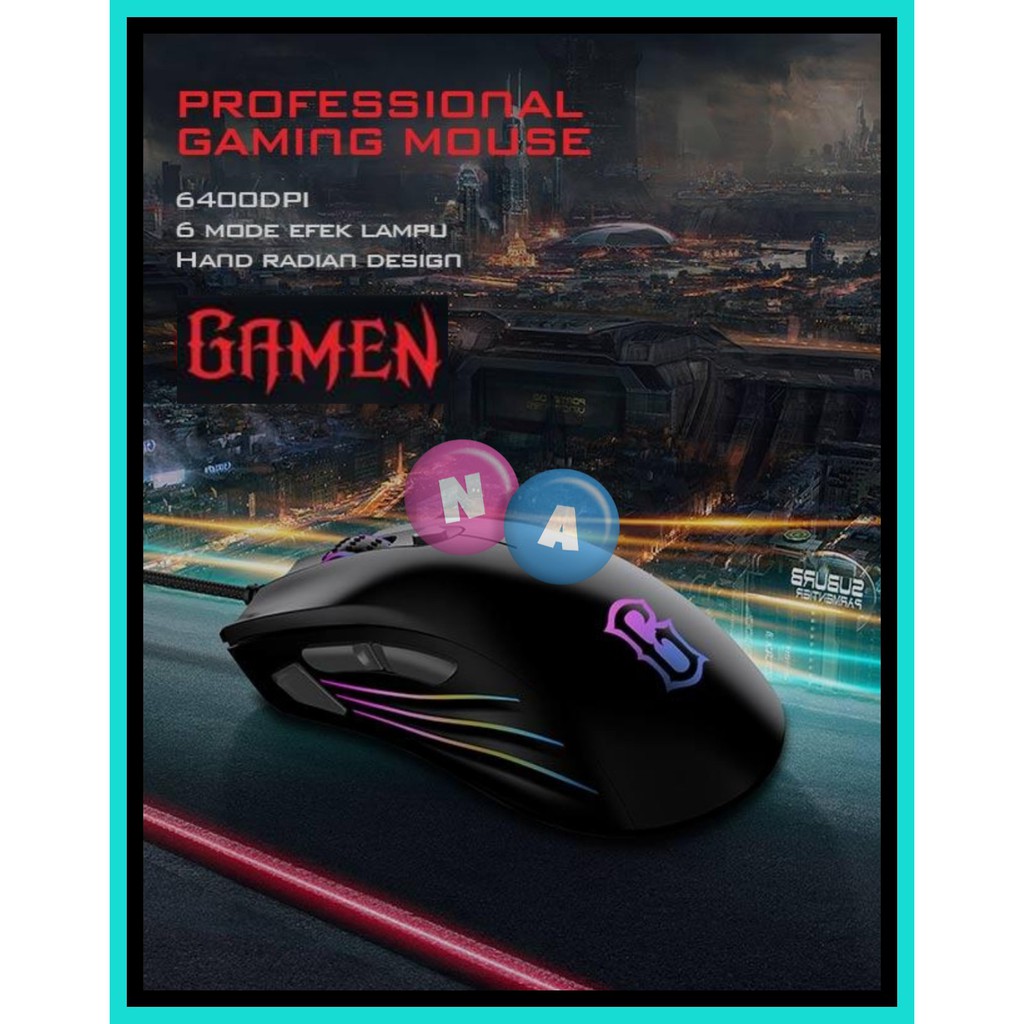 Mouse Gaming LED RGB 6400 DPI Gamen - Mouse Wired Gaming GM1500