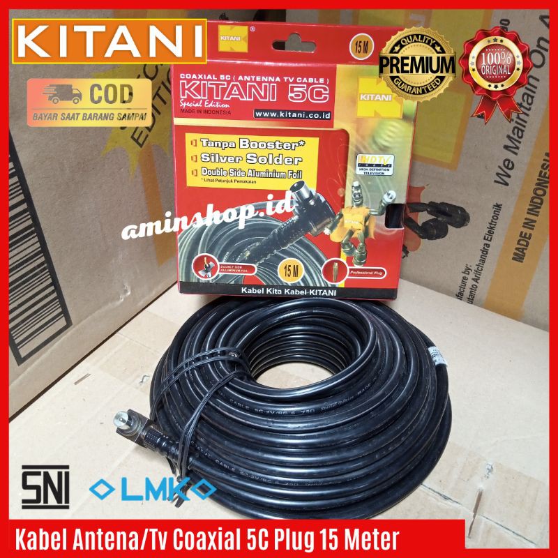 Kabel Antena Tv Kitani tanpa booster Kitani 5C, panjang 15M Kabel Antena Kabel antena tanpa booster kabel antena berkualitas kabel antena murah kabel antena kabel parabola antena hd antena digital kabel antena terbaik kabel KITANI kabel cctv