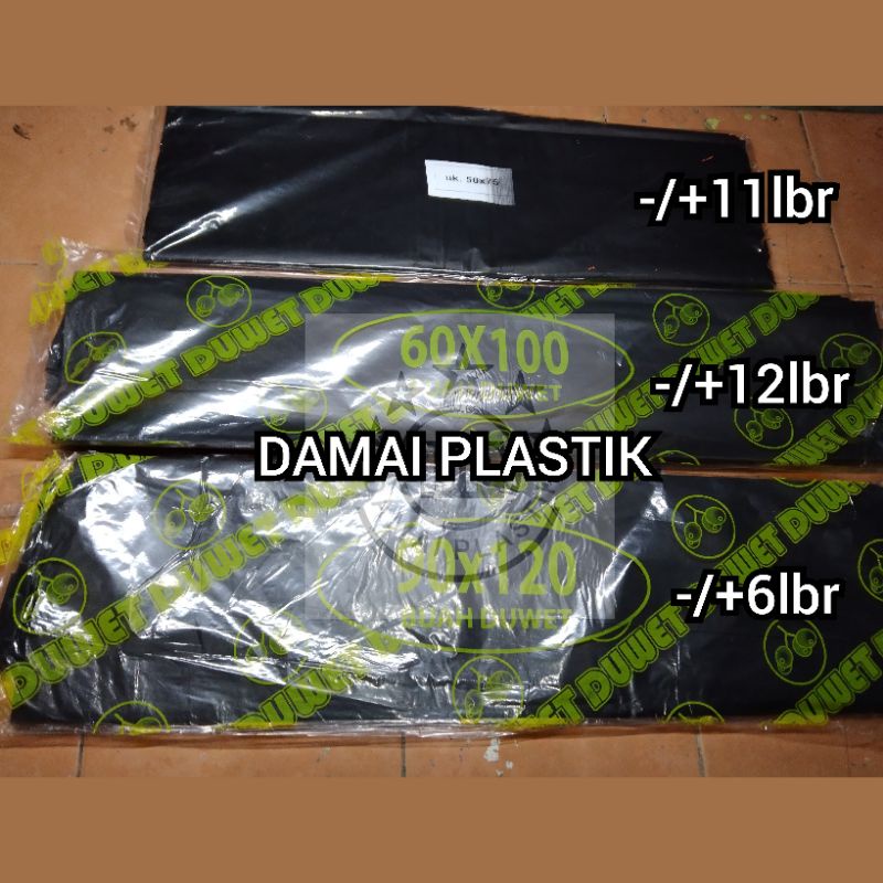 TRASH BAG Kantong Plastik Kresek Sampah Hitam UKURAN 60x100  90x120 50x75 80x120 50x70 40X50 60X80 100X120 80X100