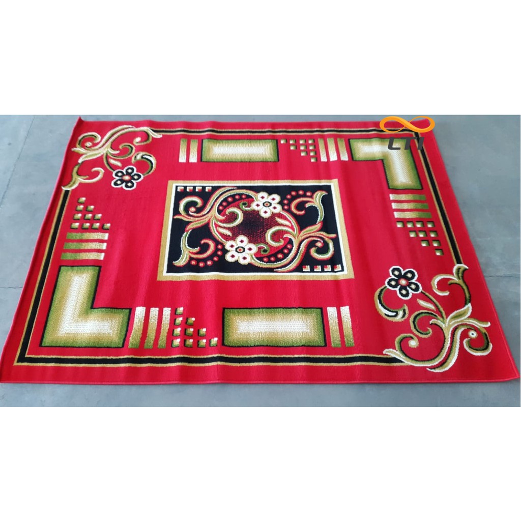 Karpet Permadani MURAH Karpet Lokal Moderno Ukuran 160 x 210 Merah Terang Surabaya