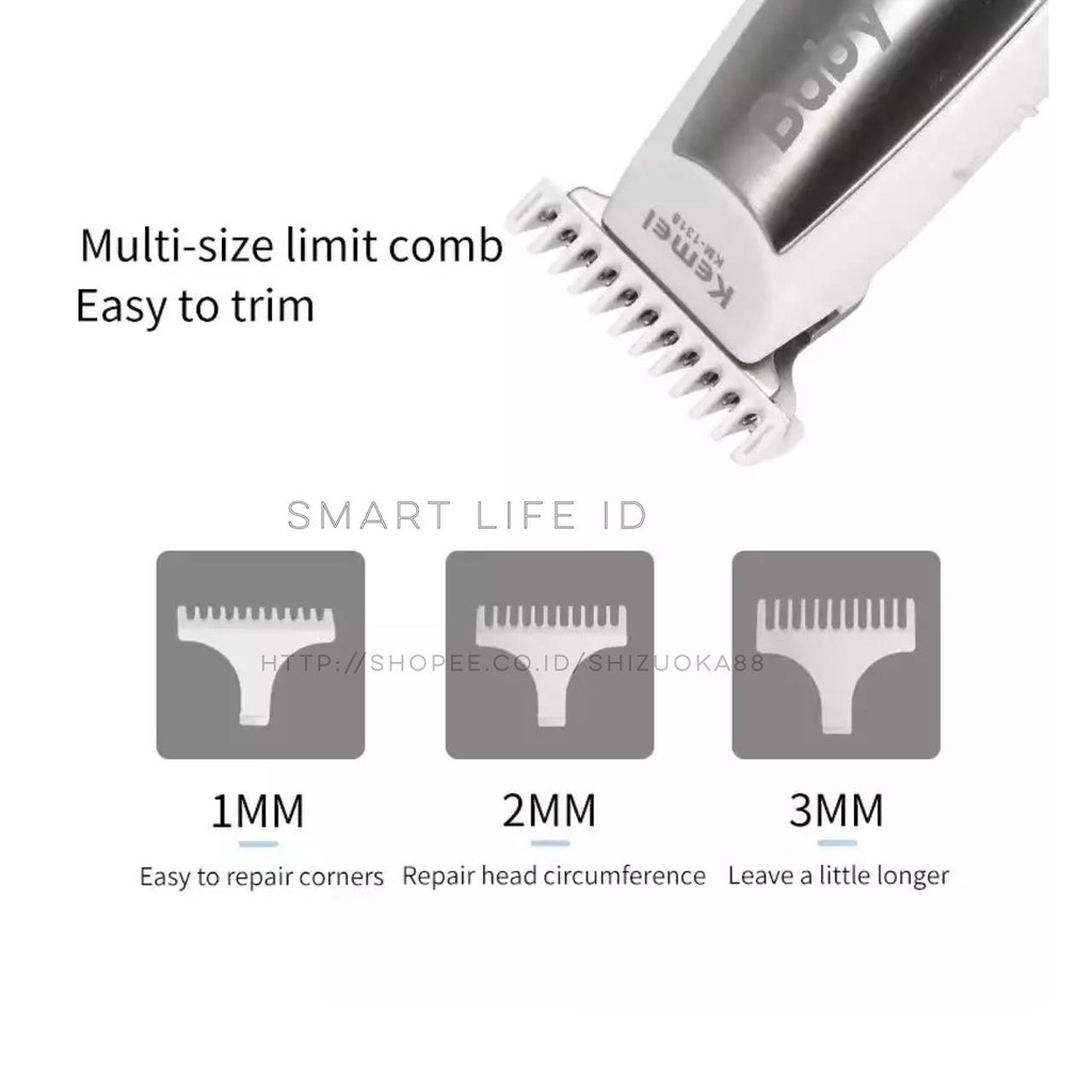 Kemei KM 1318 Alat Cukur Rambut Cukuran Bayi Anak Elektrik Baby Hair Clipper Trimmer Razor KM-1318