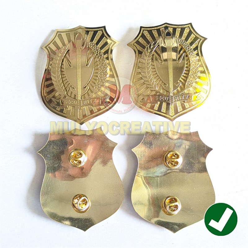 Brevet Security Pin Logo Security Atribut Kerja Model Perisai