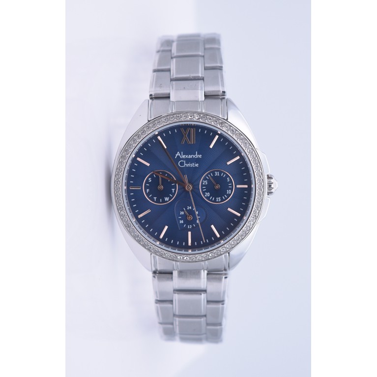 Jam  Tangan Wanita Alexandre Christie Ac 2695 Silver Blue Original