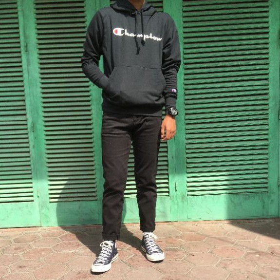 Champion Script Hoodie Original (Black)
