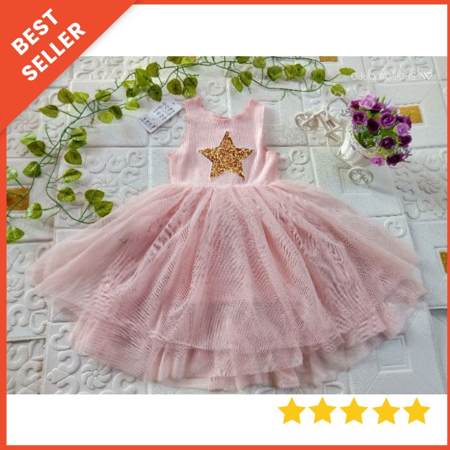 [2-3th] DRESS TUTU IMPORT DRESS TILE ANAK IMUT MOTIF TWINKLE STAR GAUN PESTA DRESS TUTU ANAK IMPORT