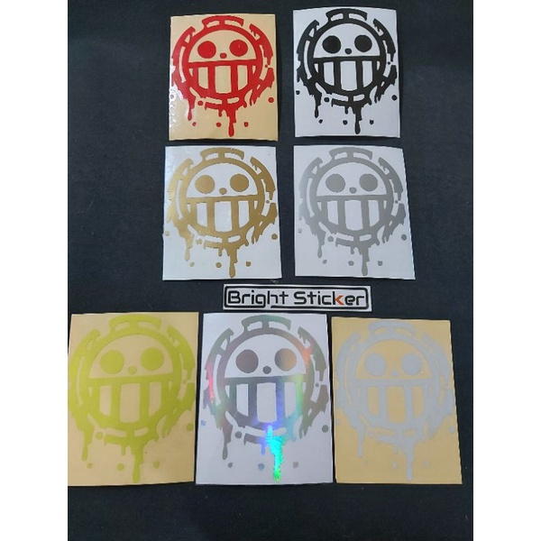 STICKER TRAFALGAR LAW BERCAK ONE PIECE STICKER MOBIL MOTOR CUTTING