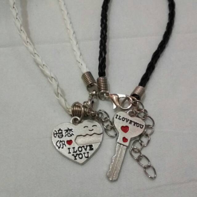 Gelang couple hati kunci (sepasang)