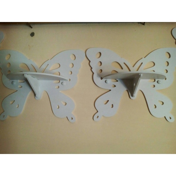 [ 1set isi 2 ] Kupu Kupu Decorative Rack Rak Shabby Chic Vintage Dekorasi Pajangan Bunga