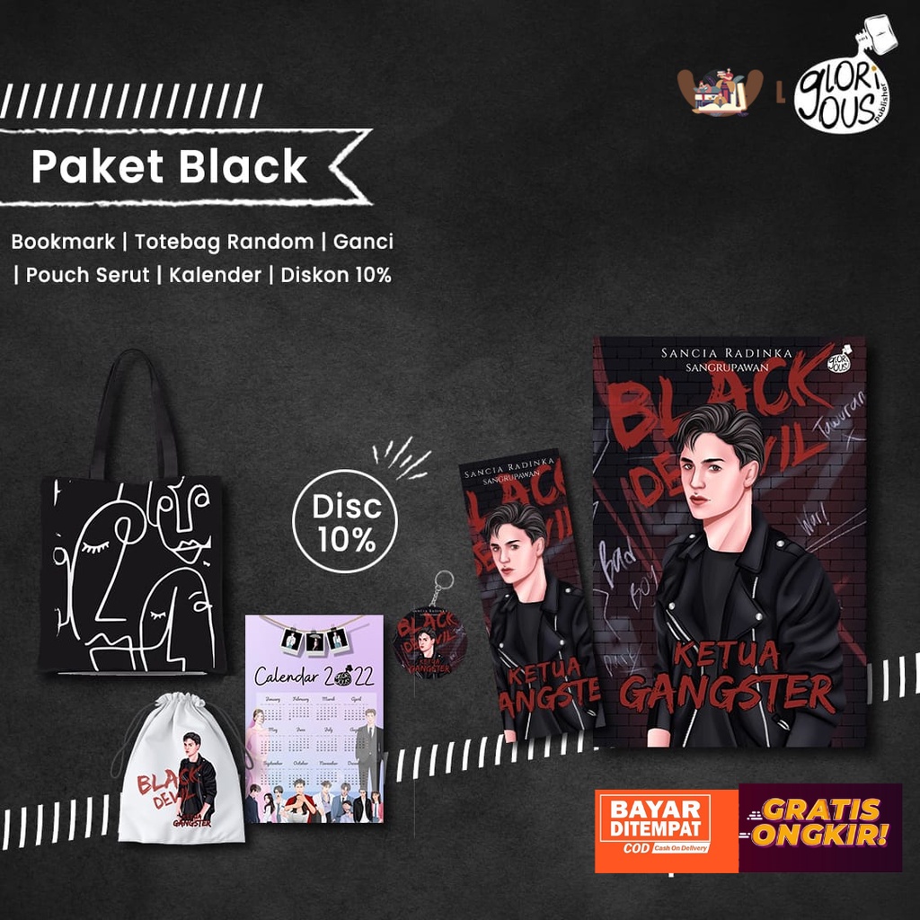 Preorder Novel KETUA GANGSTER  karya Sancia Radinka-PAKET BLACK