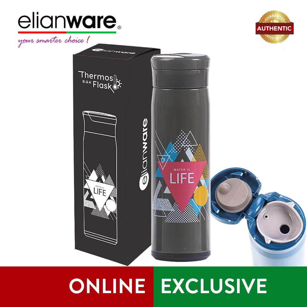 Elianware Stainless Steel 304 Thermos Vacuum Flask - Water is Life (470ml)