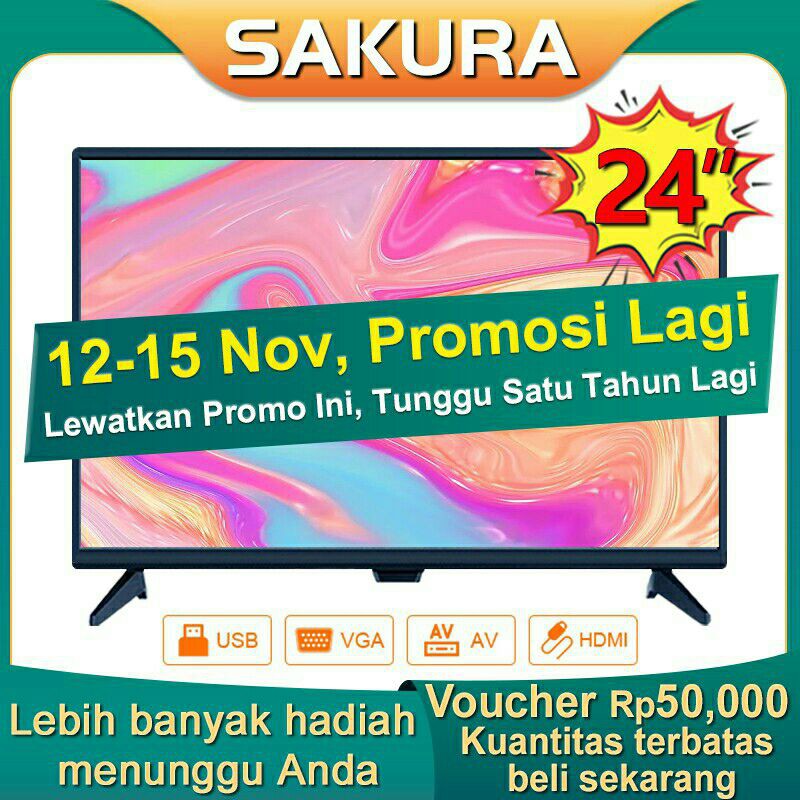Tv led sakura 24 inch TV murah HD resolusi