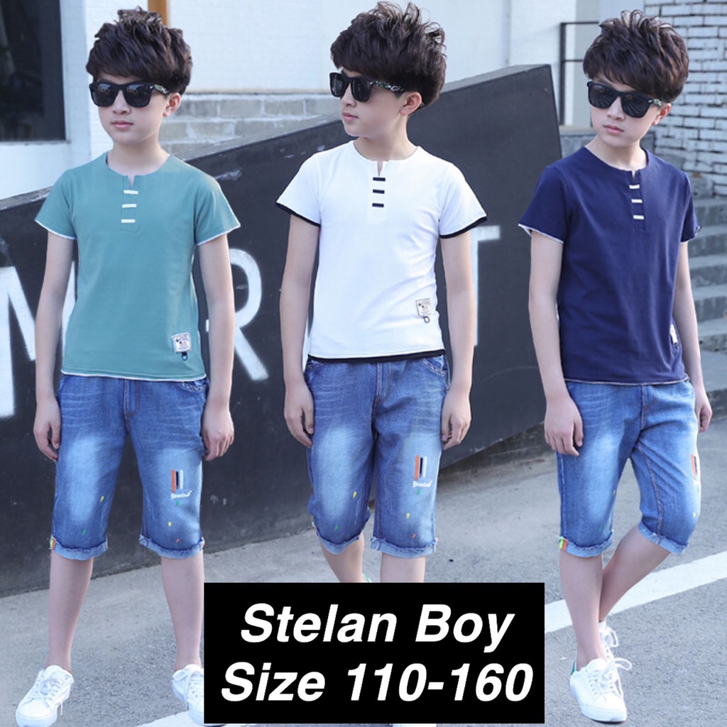 (LOLI-JKT) BOY-38 SETELAN BOY POLOS CASUAL MODEL COOL 110-160