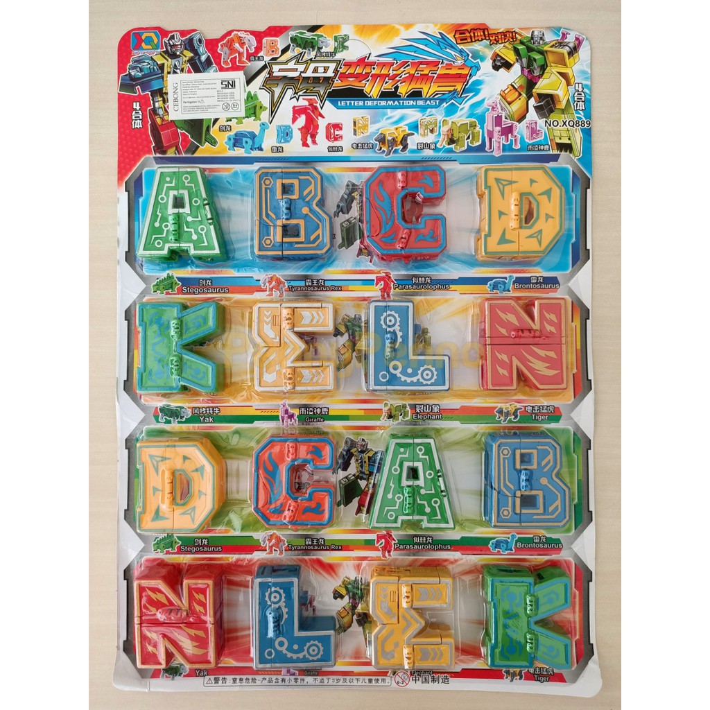 Mainan Anak Huruf Angka Jadi Robot / Mainan Robot Animal