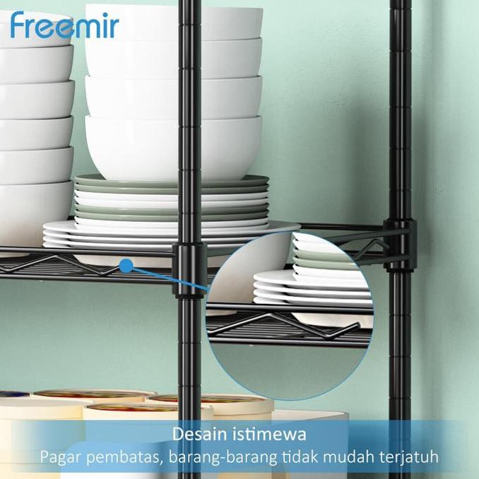 freemir Rak Penyimpanan 3 Susun Besi Tingkat Storage Rack Serbaguna