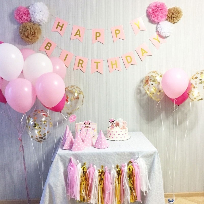 COD✨Banner Happy Birthday Fishtail Pull Flag Huruf Dekorasi Spanduk Pesta Ulang Tahun Anak-anak 16x11.5cm