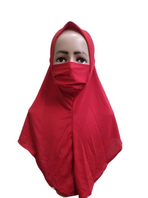 Jilbab Nikob Corona Kerudung Cadar Hijab Anti Corona Masker 2 in 1 Anak Bayi J14