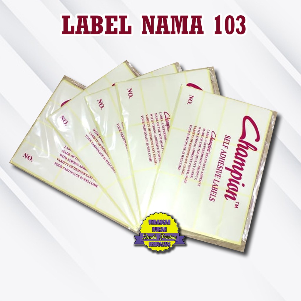 Label nama 103