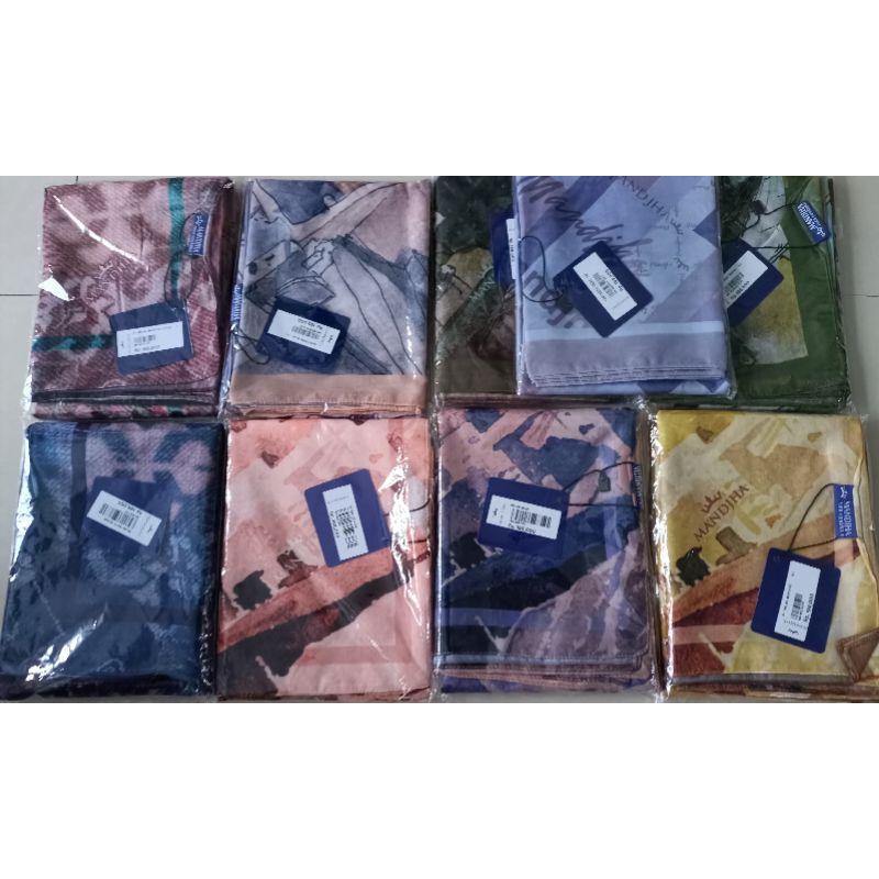 Mandjha 9 Pcs Ivan Gunawan Fashion Scarf Motif Milan Kuning Peach,Milan Blue Ungu Coklat,Milan Kunin