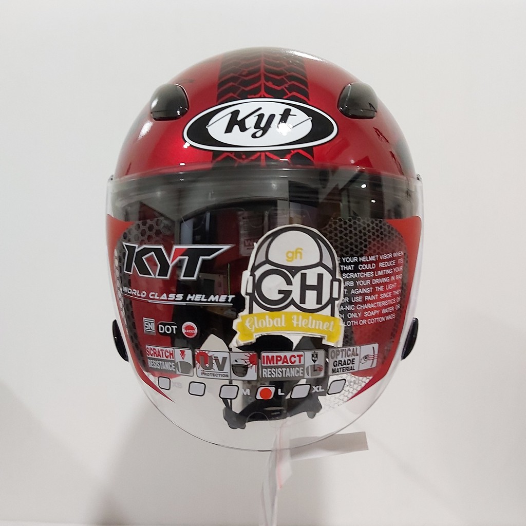 HELM HALF FACE KYT DJ MARU KYT DJMARU MOTIF #10 BLACK RED MAROON