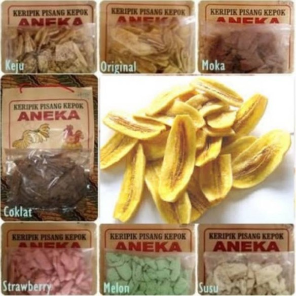 KRIPIK KERIPIK PISANG KEPOK ANEKA RASA OLEH OLEH KHAS BANDAR LAMPUNG KEMASAN YEN YEN YENYEN YEN-YEN 225gr KEMASAN ANEKA FREE PAPER BAG