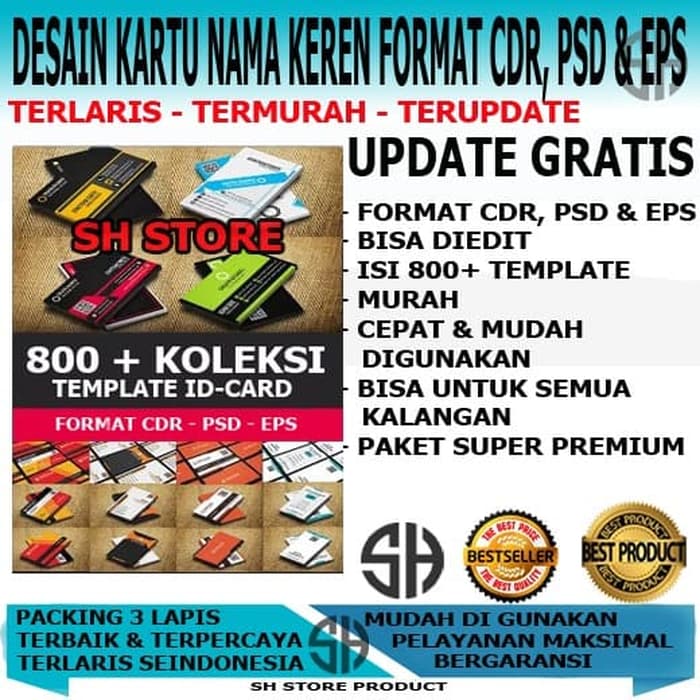 Paket Template Desain Kartu Nama / ID-Card Design Format CDR PSD EPS
