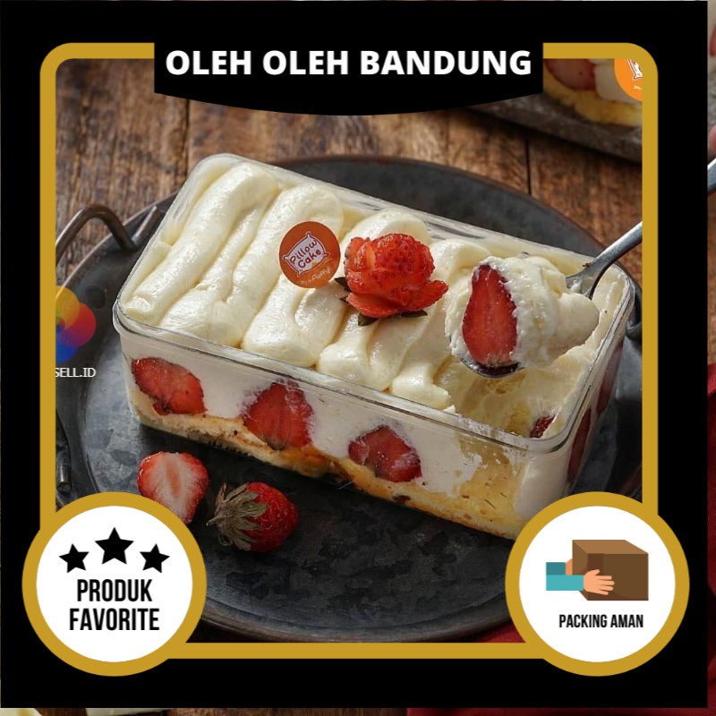 

Pillow Cake - Strawberry Cheese Cake - Dessert Box - Bolu Lumer - Oleh Oleh Kue Bandung