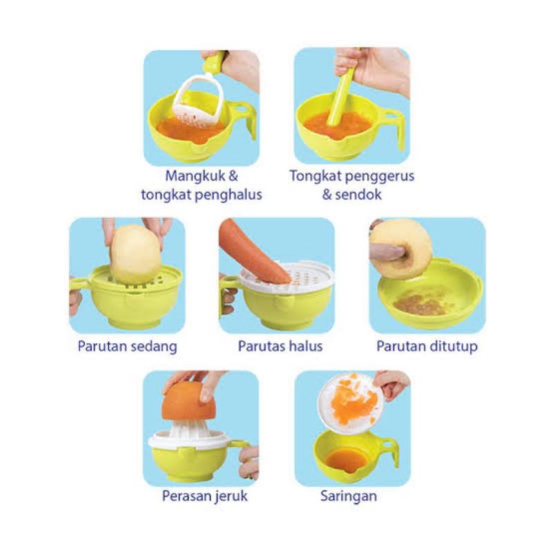 Baby Safe Food Griding Set - Babysafe Mangkok Makan Pengahalus Makanan Mpasi Bayi