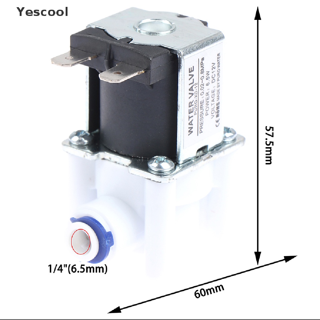 Katup Solenoid 12V Ukuran 1 / 4 Inch Untuk Selang Pipa Air RO