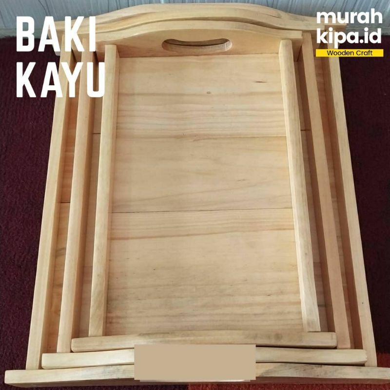 Nampan Kayu / Baki Kayu / Wooden Tray (1 Set)