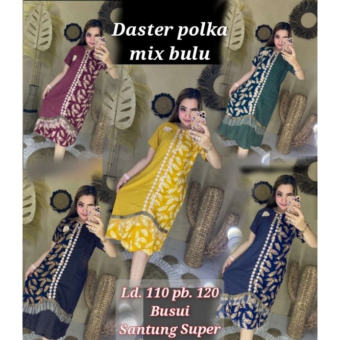 Daster arab polka | daster arab busui | Daster arab polkadot | Daster arab motif bulu | Daster | Das