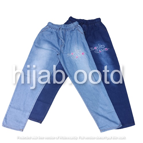 KOREA PANTS - SQUID GAME PANTS - BAGGY PANTS SQUID GAME JEANS GELAP DAN TERANG - STANDART DAN JUMBO