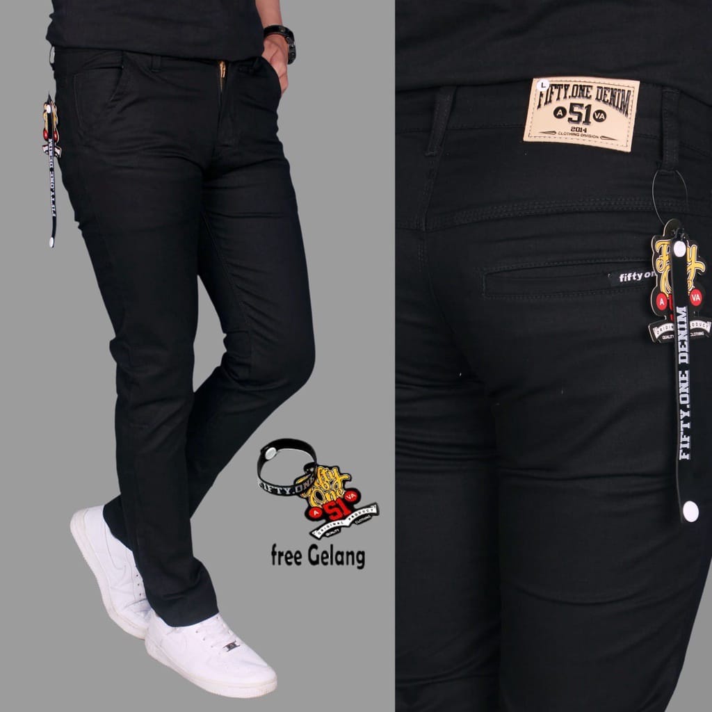 Celana chino panjang Terlaris Fifty One Cowo/Pria Murah Original Skiny Semi Slimfit