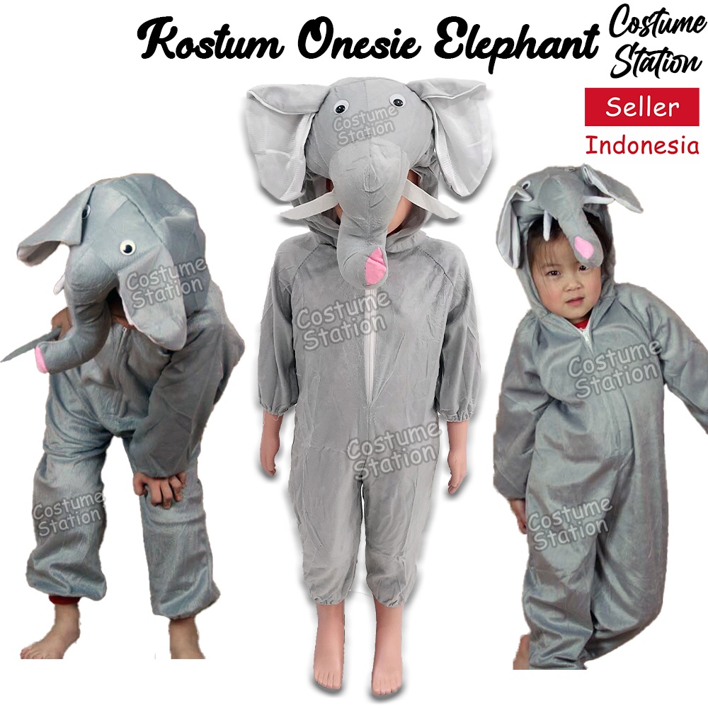 Kostum Onesie Elephant / Costume Gajah Hewan Animal Binatang anak