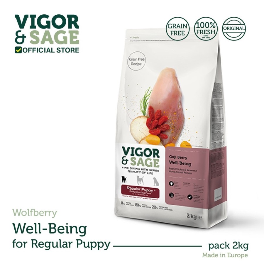 Vigor &amp; Sage Gojiberry Wellbeing Regular Puppy 2 Kg Vigor Sage Puppy