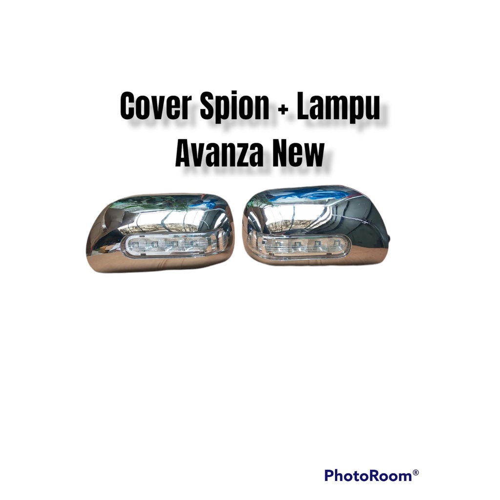 Cover / Tutupan Spion Avanza New Vvti + Lampu LED Slim Mirror Cover Slim Chrome