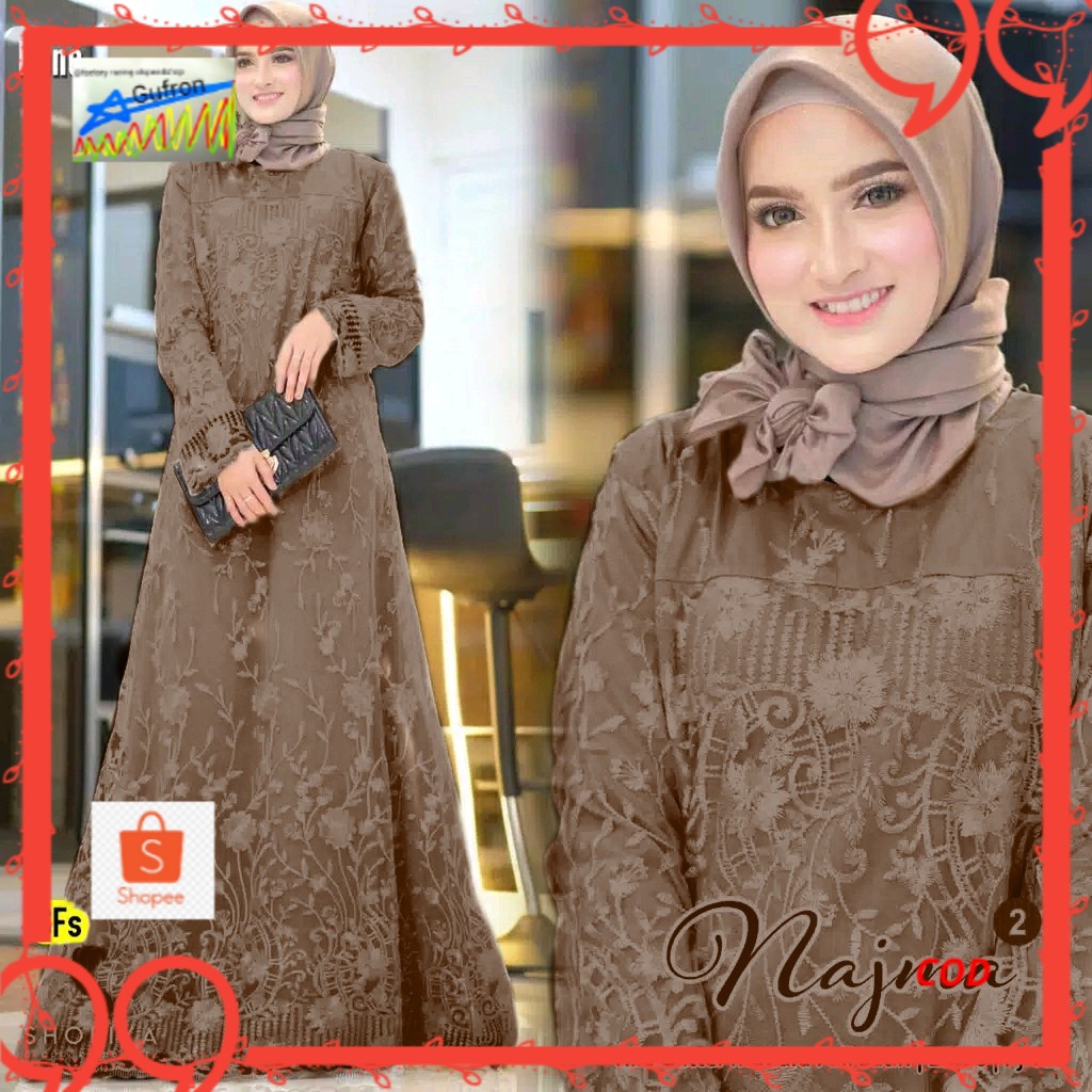 HOME DRESS BIG SIZE JUMBO LD 120 SYAR'I ZYTA GAMIS BROKAT TILLE MODERN KEKINIAN LEBARAN / FREE OGGKI