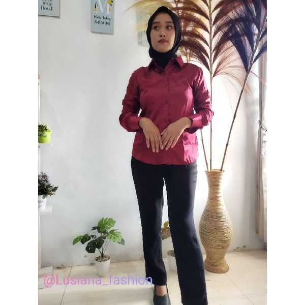 KEMEJA SATIN SILK / KEMEJA WANITA PREMIUM SATIN SILK / KEMEJA BAHAN JATUH / KEMEJA SATIN LENGAN PANJANG / KEMEJA HIJABER KOREAN