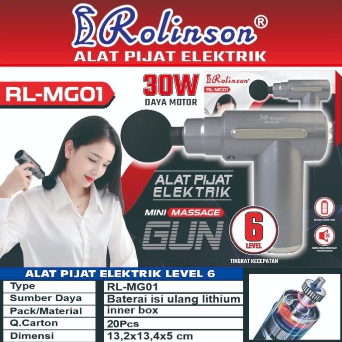 ROLINSON RL-MG01 Alat pijat MASSAGE GUN-DEEP TISSUE MUSCLE MASSAGER