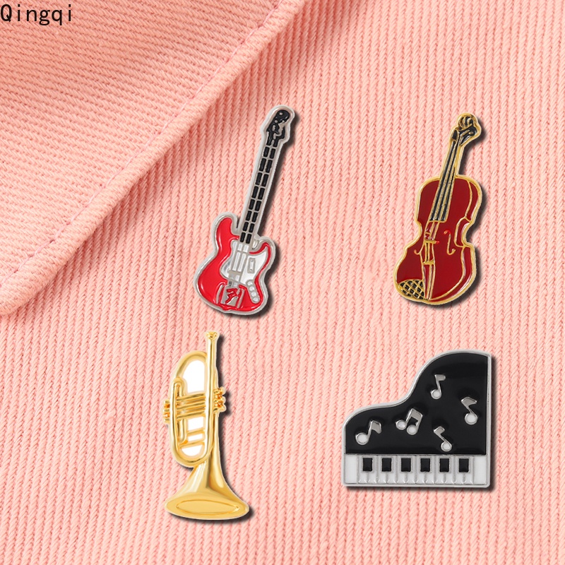 Pin Koncer Enamel Kreatif Lencana Musik Pakaian Kerah Bros Kartun Alat Musik Perhiasan Hadiah Untuk Anak