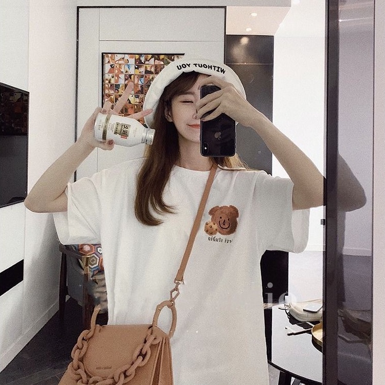 [COUPLE] Overtee Tshirt Oversize Wanita Motif Bear Couple Cookies - 100% Import