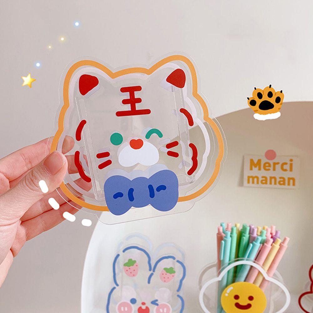 Tempat Pulpen Akrilik Kartun Nanas Kawaii Bear Lucu Vas Kosmetik Penyimpanan Multifungsi Desktop Organizer