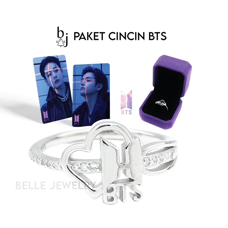 Cincin Wanita Korea - Cincin Bts - Cincin Perak Wanita Asli - Silver 925 Cincin Kpop Lapis Emas Puti